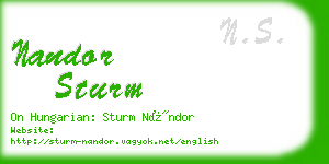 nandor sturm business card